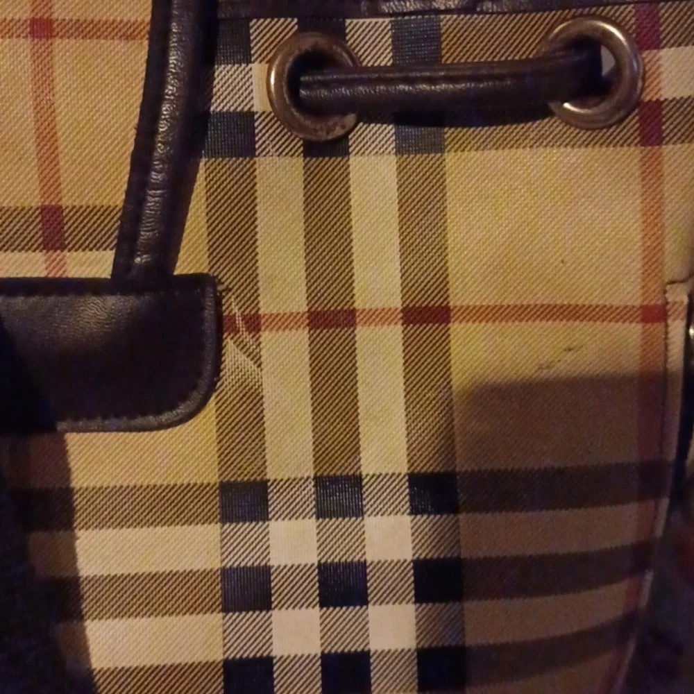 > Plaid Tan and Black Backpack